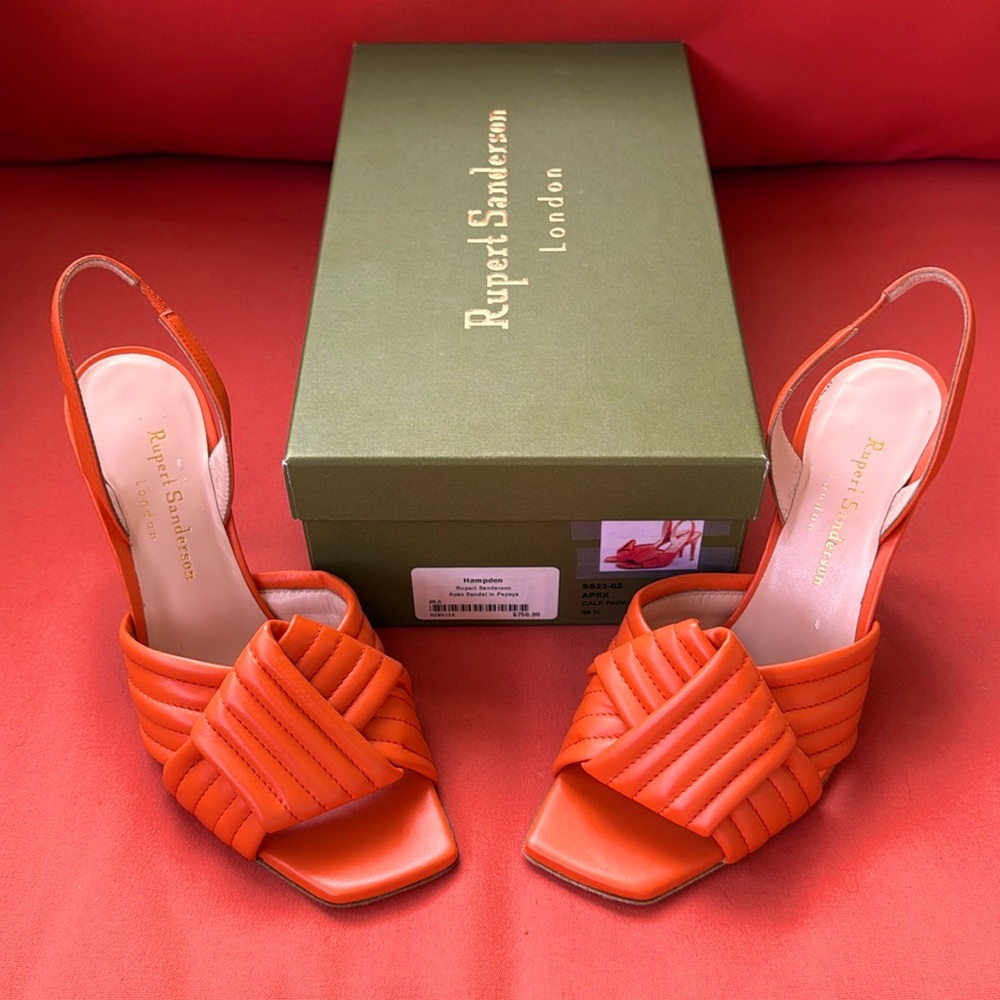 Rupert Sanderson Apex Sandal in Papaya